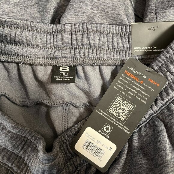 Layer 8 Men's Basalt Heather Fleece Jogger Pants - Size Small - NWT - Picture 6 of 6